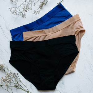 Set of 3 period underwear in bamboo fibers mix color